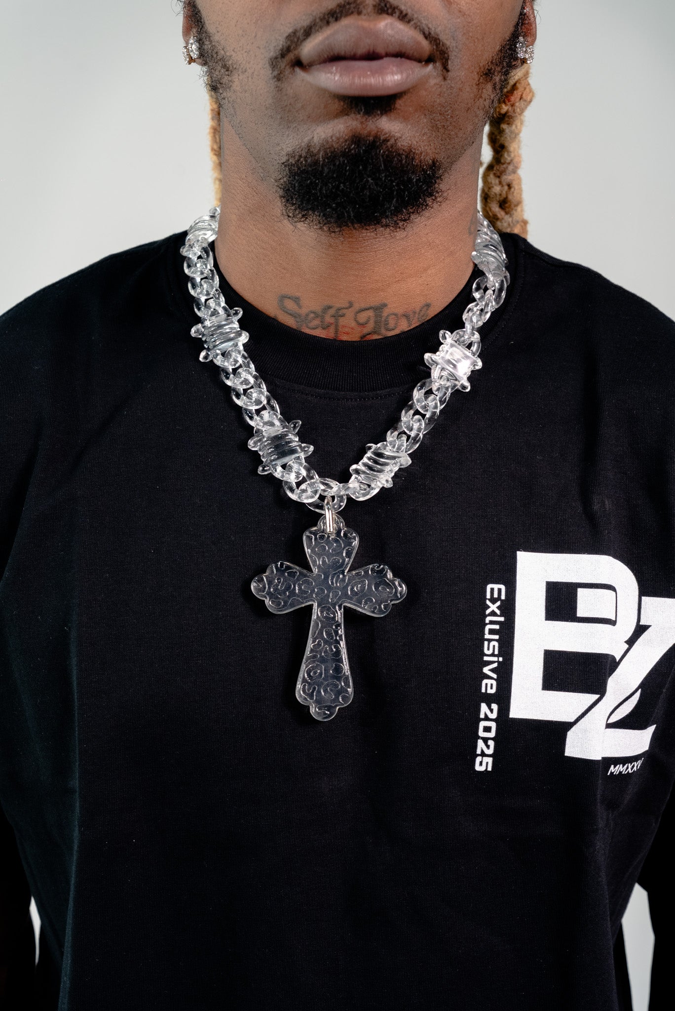 Radiant Iridescent Cross Statement Necklace