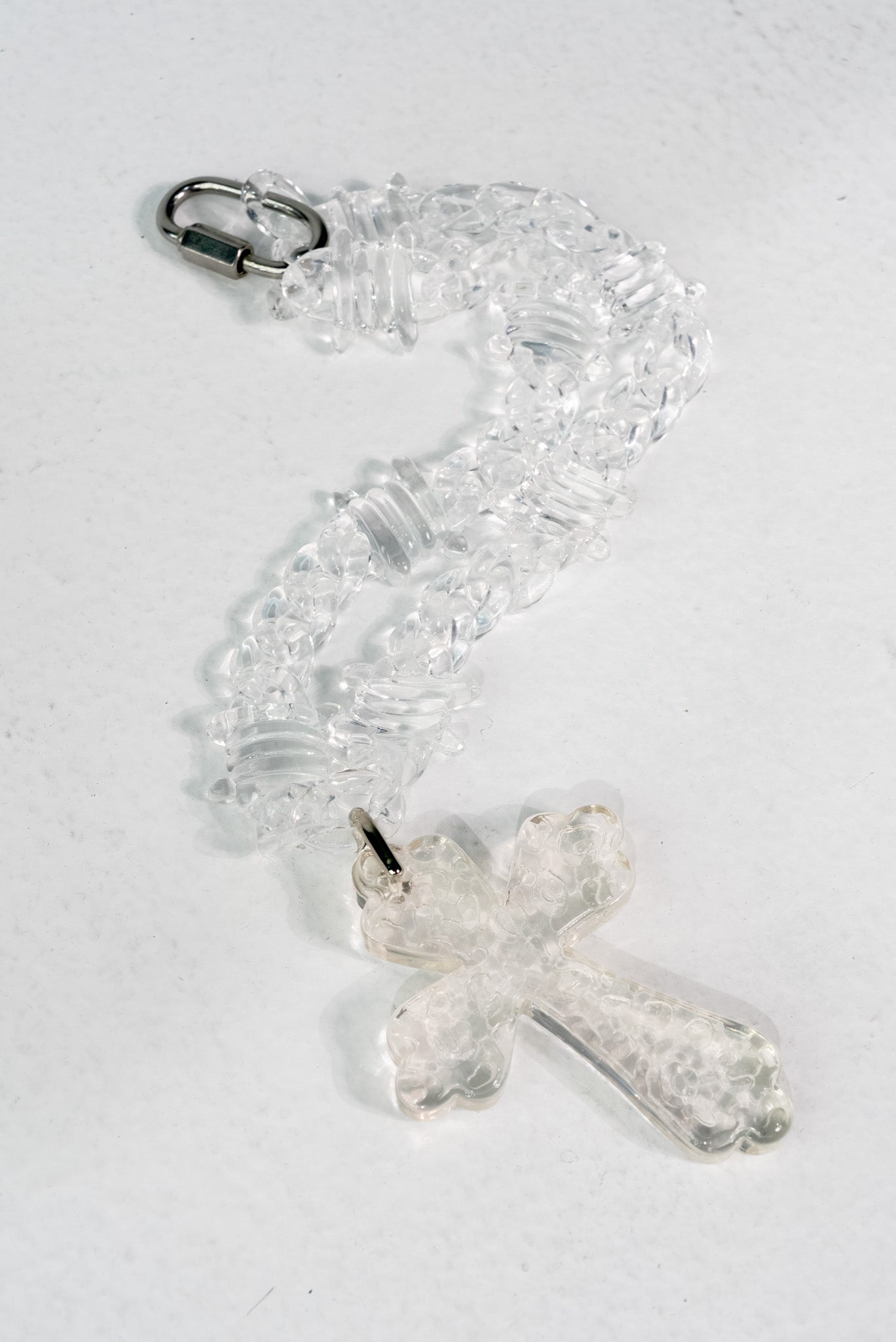 Radiant Iridescent Cross Statement Necklace