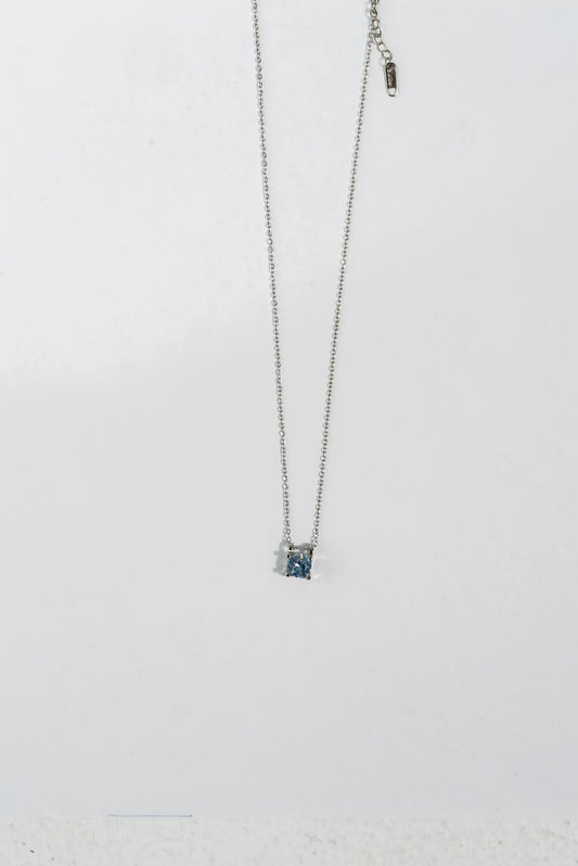 Elegant Silver Pendant Necklace with Blue Gemstone
